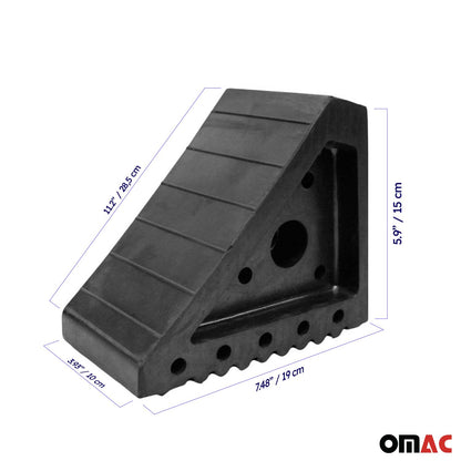 Wheel Tire Chock Blocks Heavy Duty Solid Ribbed Rubber Car Truck & Trailer