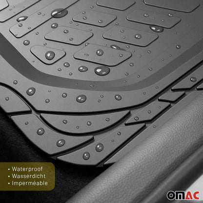 Toyota Sequoia Semi-Custom fit Floor Mats Liner All Weather 3D Black Waterproof 4Pcs