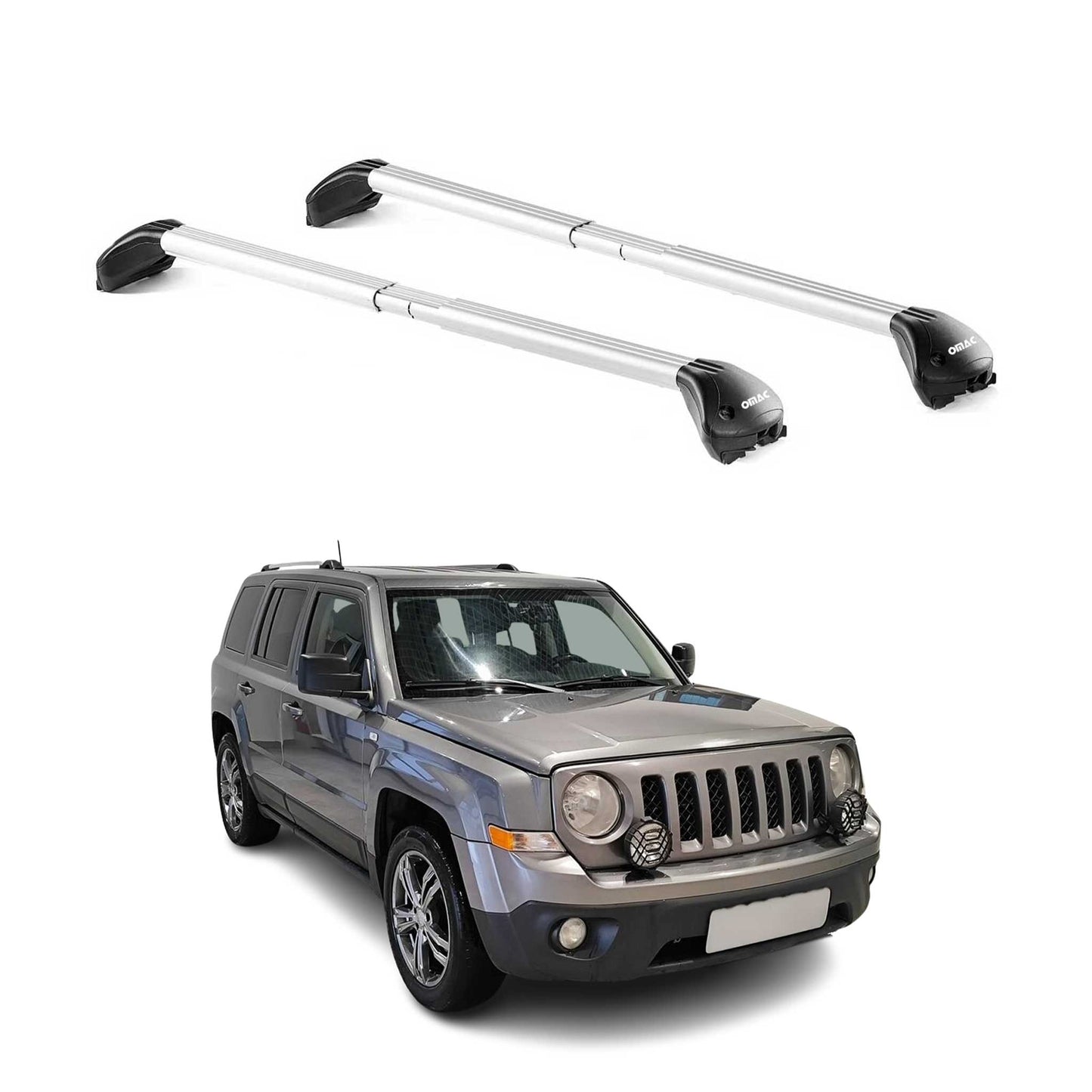2007-2010 Jeep Patriot Roof Rack Cross Bars Silver