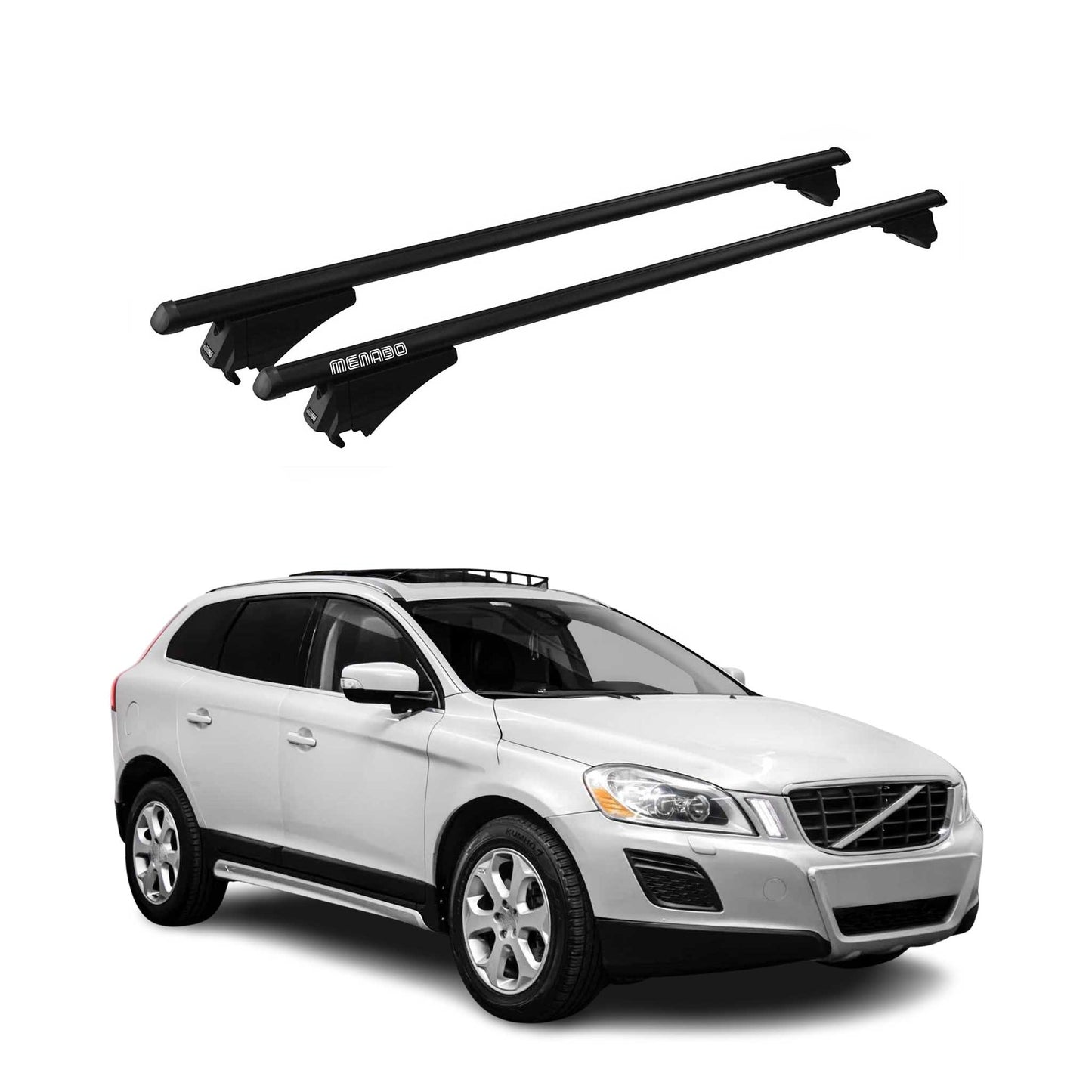2010-2013 Volvo XC60 Roof Rack Cross Bars Black