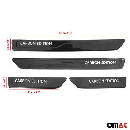 OMAC Fits BMW X1 2012-2015 Genuine Carbon Fiber Door Sill Scuff Guard Cover 4 Pcs U015316