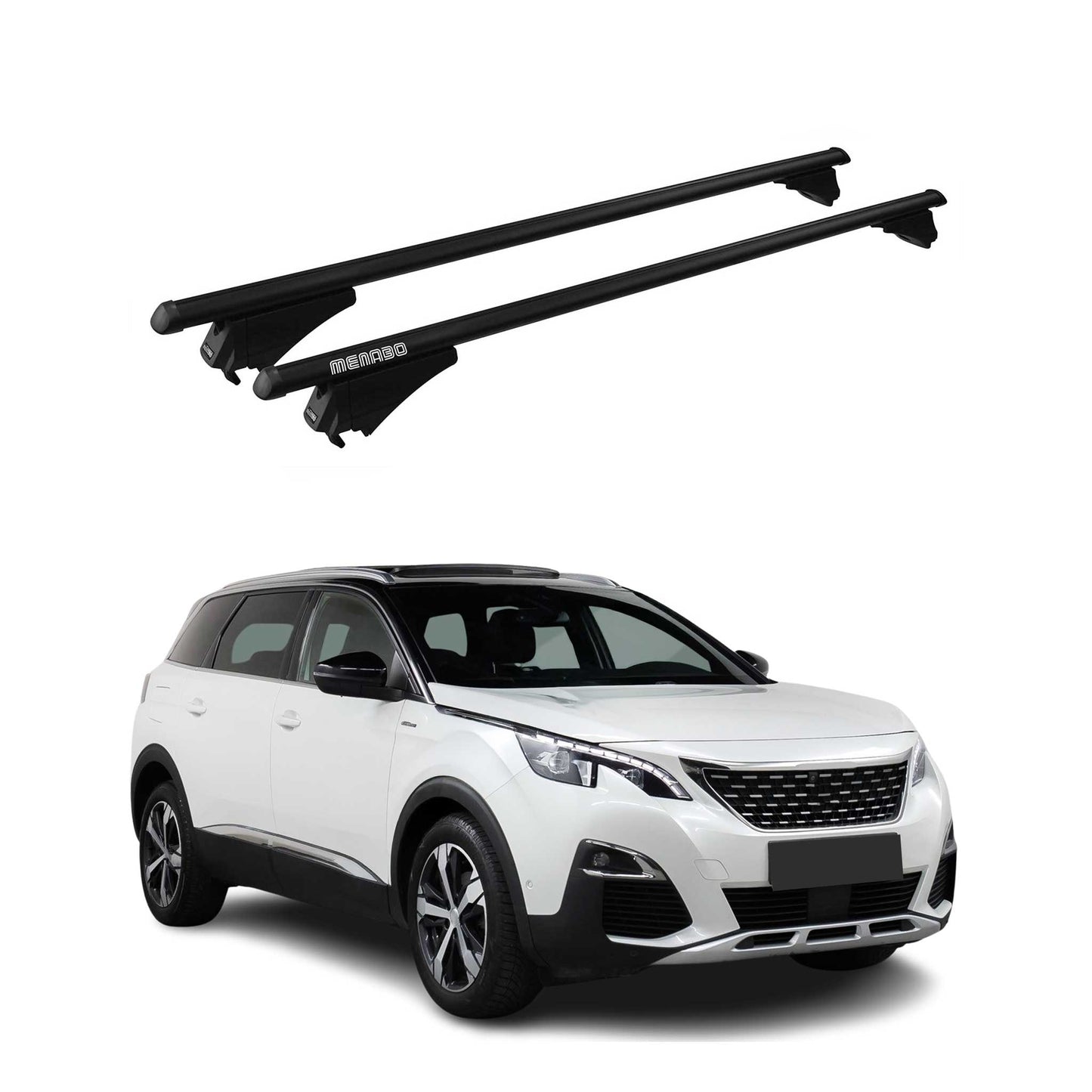 2017-2020 Peugeot 5008 Roof Rack Cross Bars Black
