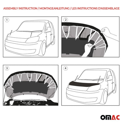OMAC Car Bonnet Mask Hood Bra for Audi Q5 / Q5 PHEV / SQ5 2018-2024 Black 1 Pc 1113BSZ4