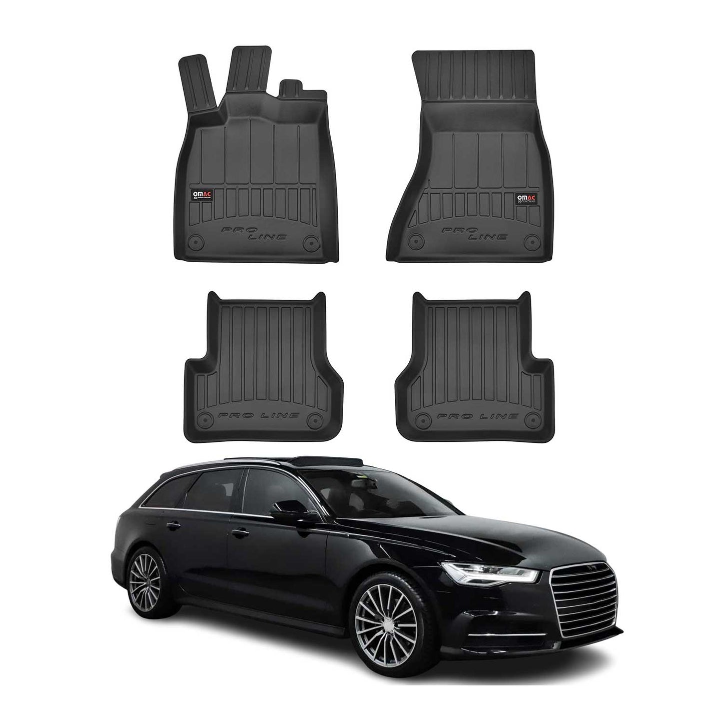 2012-2018 Audi A6 Sedan Allroad Premium Floor Mats Liners Full Set All Weather Heavy Duty
