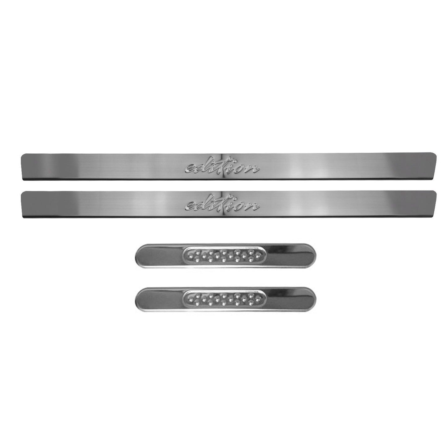 OMAC Door Sill Cover for BMW Chrome Pointsill Front Edition Logo S. Steel 4 Pcs U025348