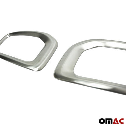 OMAC Fog Light Lamp Bezel Cover for Jeep Renegade 2015-2018 Brushed Steel Silver 2Pcs 1708103T