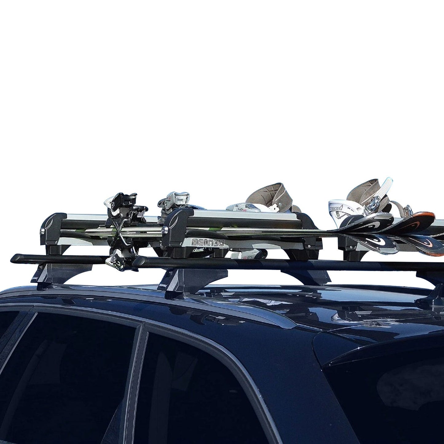 2 Pcs 19.2" Ski Rack Snowboard Carriers Top Holder Roof Rack Lockable