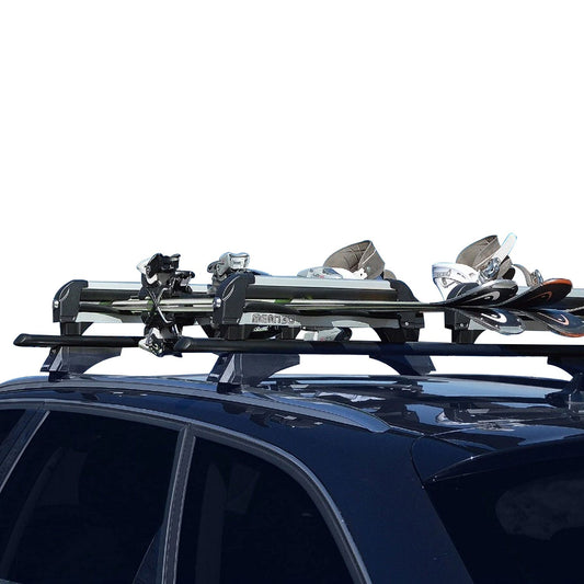 2 Pcs 19.2" Ski Rack Snowboard Carriers Top Holder Roof Rack Lockable