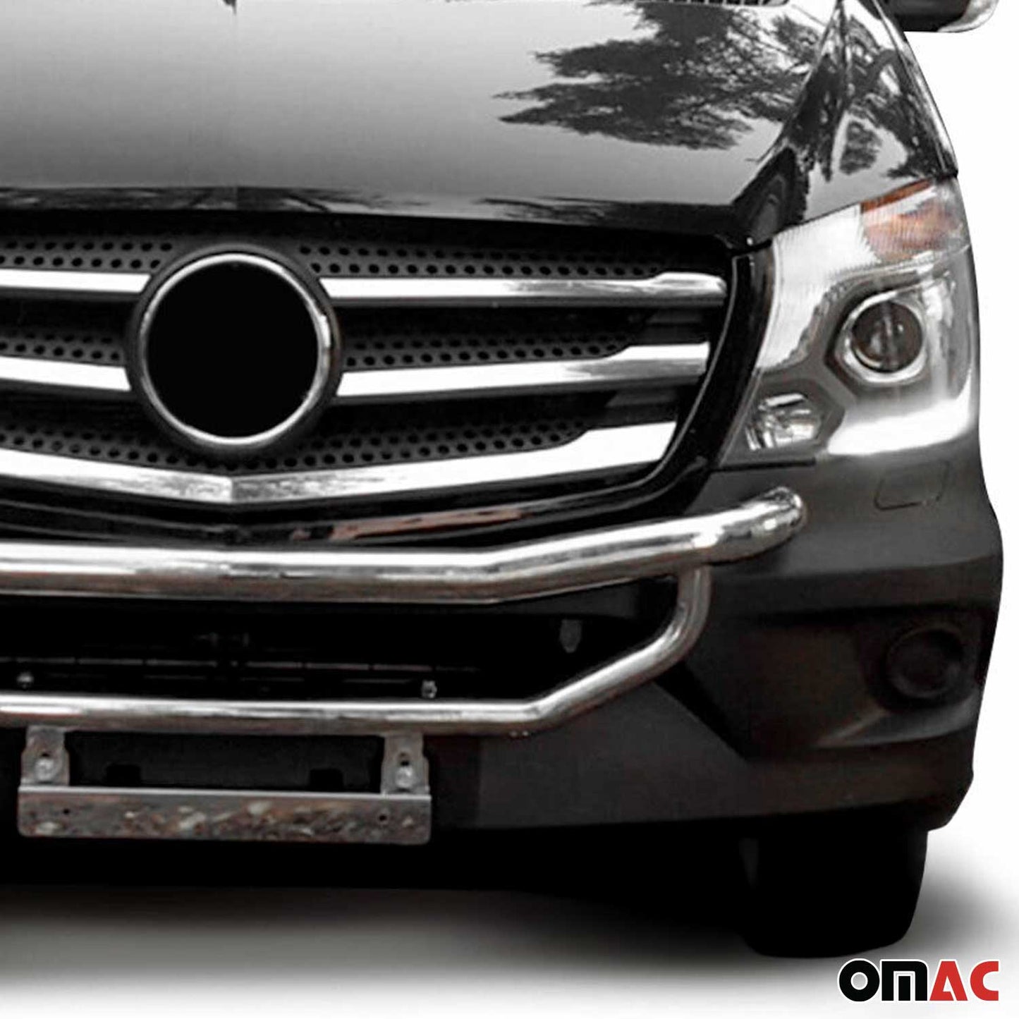 2014-2018 Mercedes Sprinter W906 Bull Bar Push Front Bumper Grille Silver