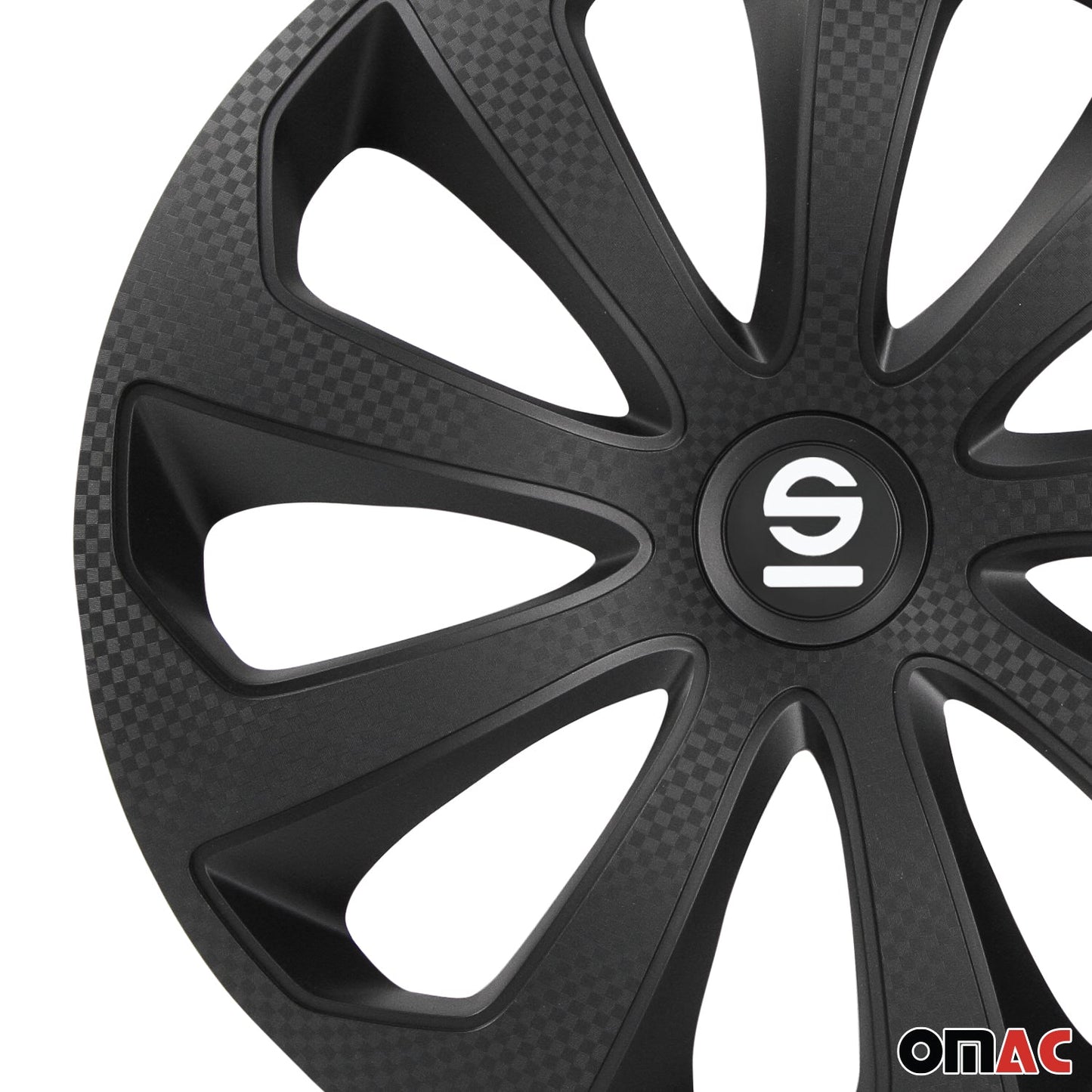 OMAC 16" Sparco Sicilia Wheel Covers Hubcaps Black 4 Pcs 96SPC1674BKC