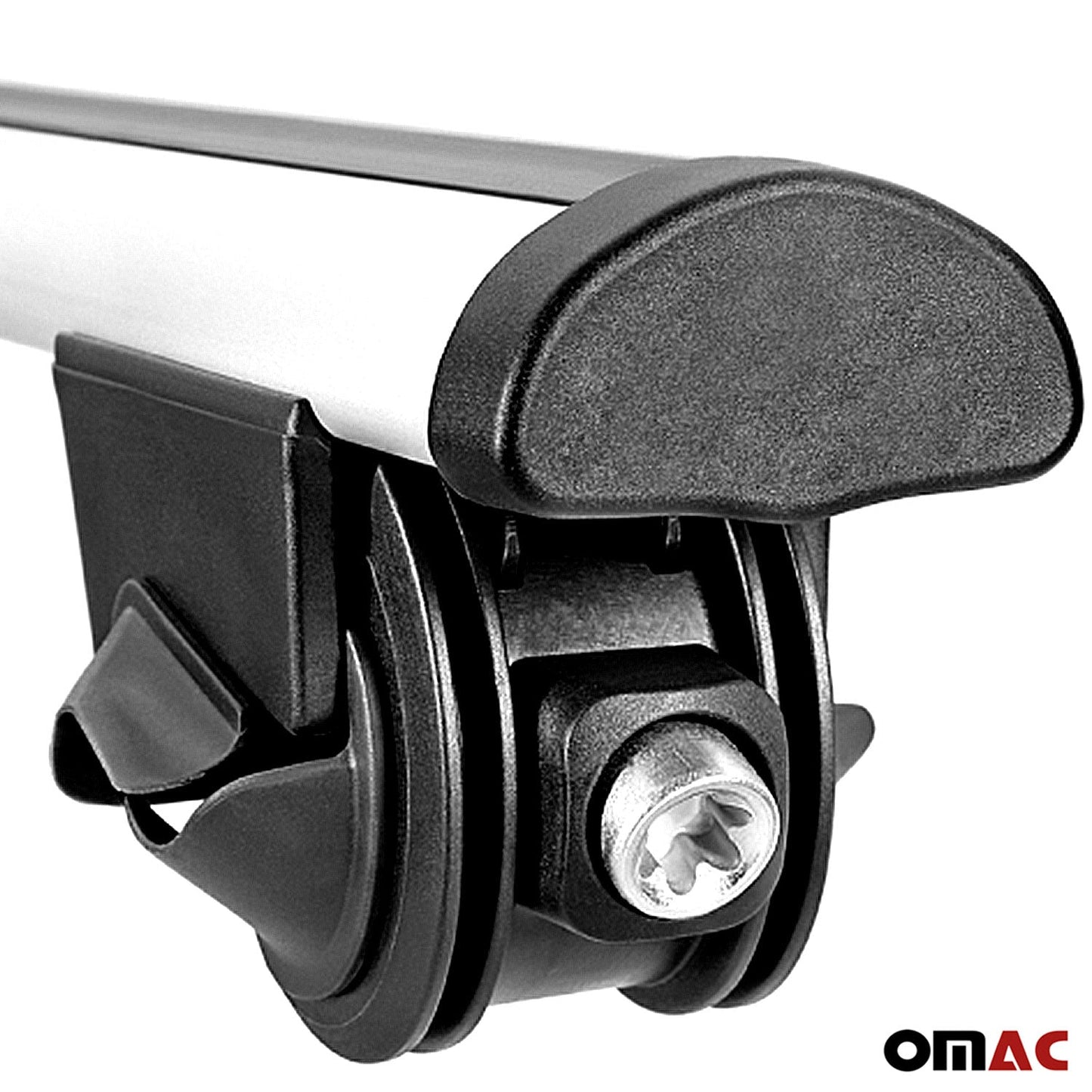 OMAC Roof Rack Cross Bars Lockable for Fiat Idea 2003-2012 Aluminium Silver 2Pcs U003883