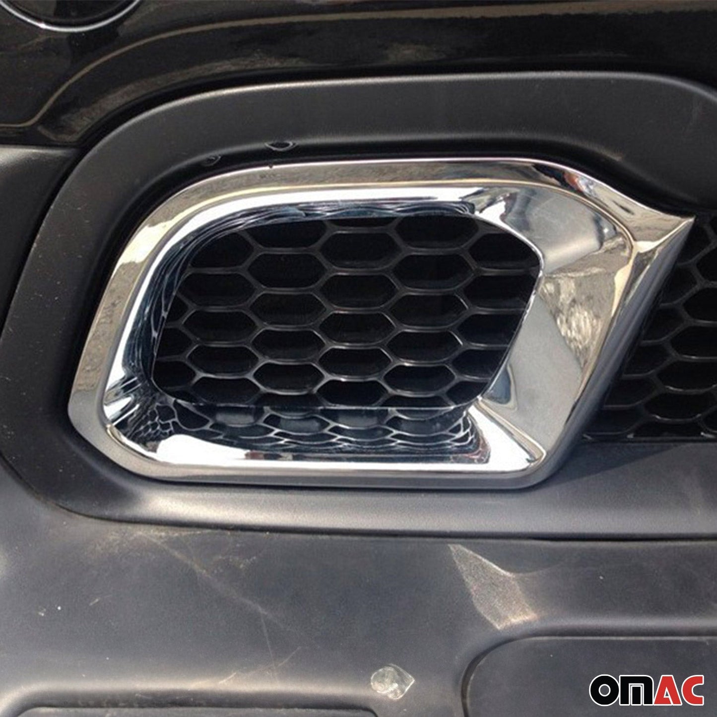 OMAC Fog Light Lamp Bezel Cover for Jeep Cherokee 2014-2023 Silver 2 Pcs 1701103U
