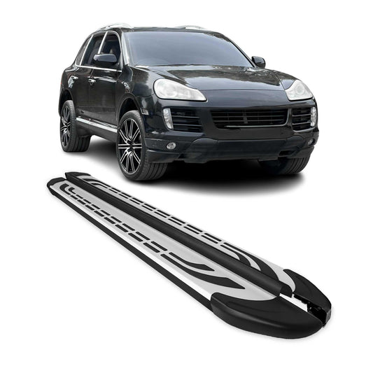 2010-2017 VW Touareg Running Boards Side Steps Silver & Black