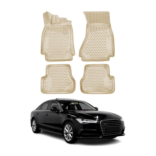 2012-2018 Audi A6 S6 A6 Quattro Floor Mats Liners Full Set All Weather Beige