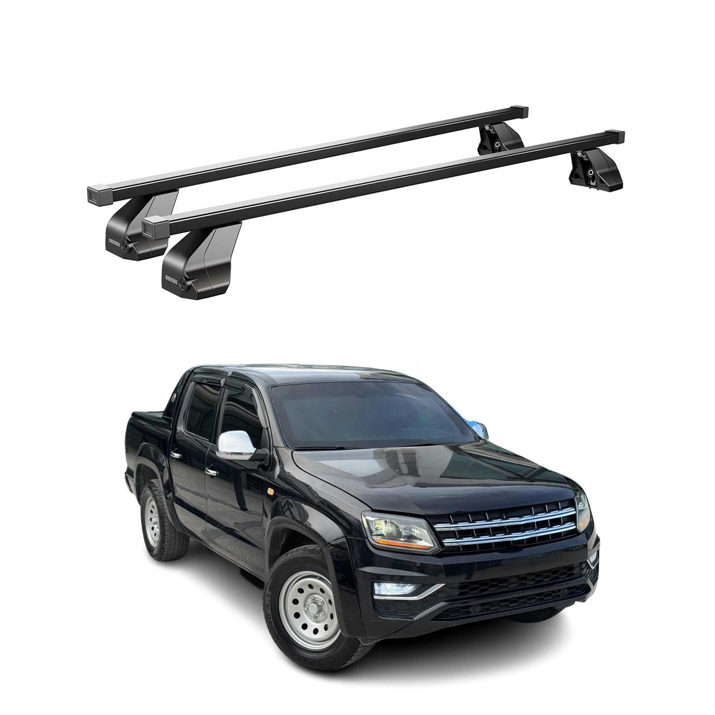 2010-2020 VW Amarok Roof Rack Cross Bars Black