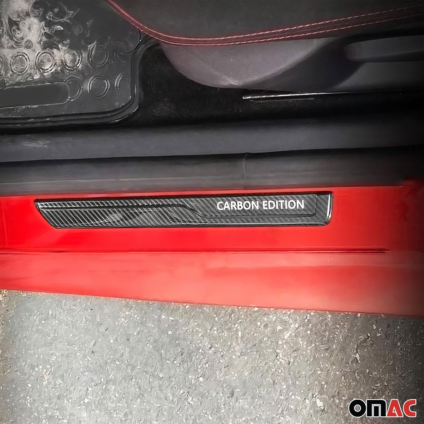 OMAC Door Sill Scuff Plate Scratch Protector for BMW Carbon Fiber Edition 4Pcs U027587