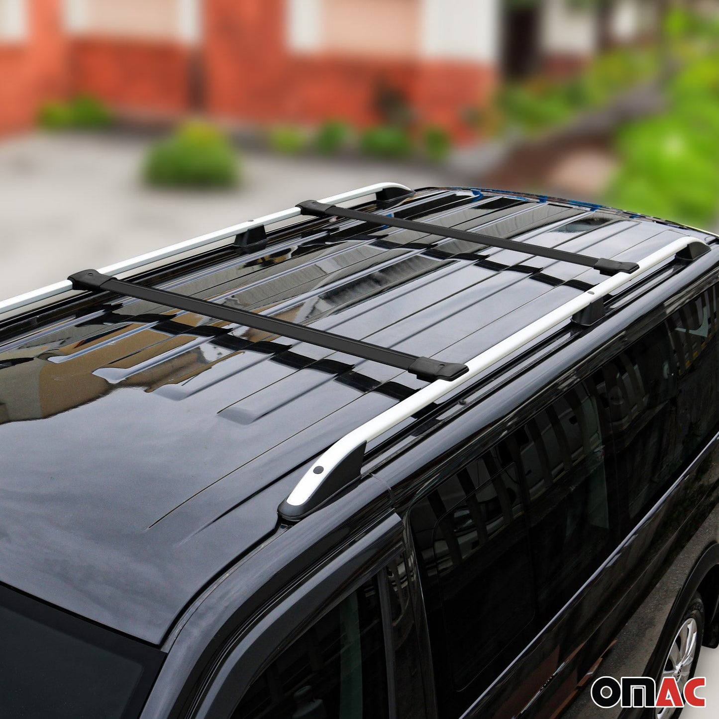 OMAC Roof Rack Cross Bars Luggage Carrier for Ford Ranger 2024 Aluminium Black 2Pcs G003378