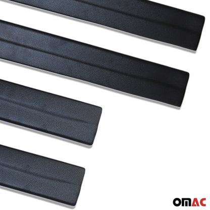 OMAC Door Sill Scuff Plate Scratch Protector for Nissan Rogue 2014-2016 Black 4x ABS 5025091PT