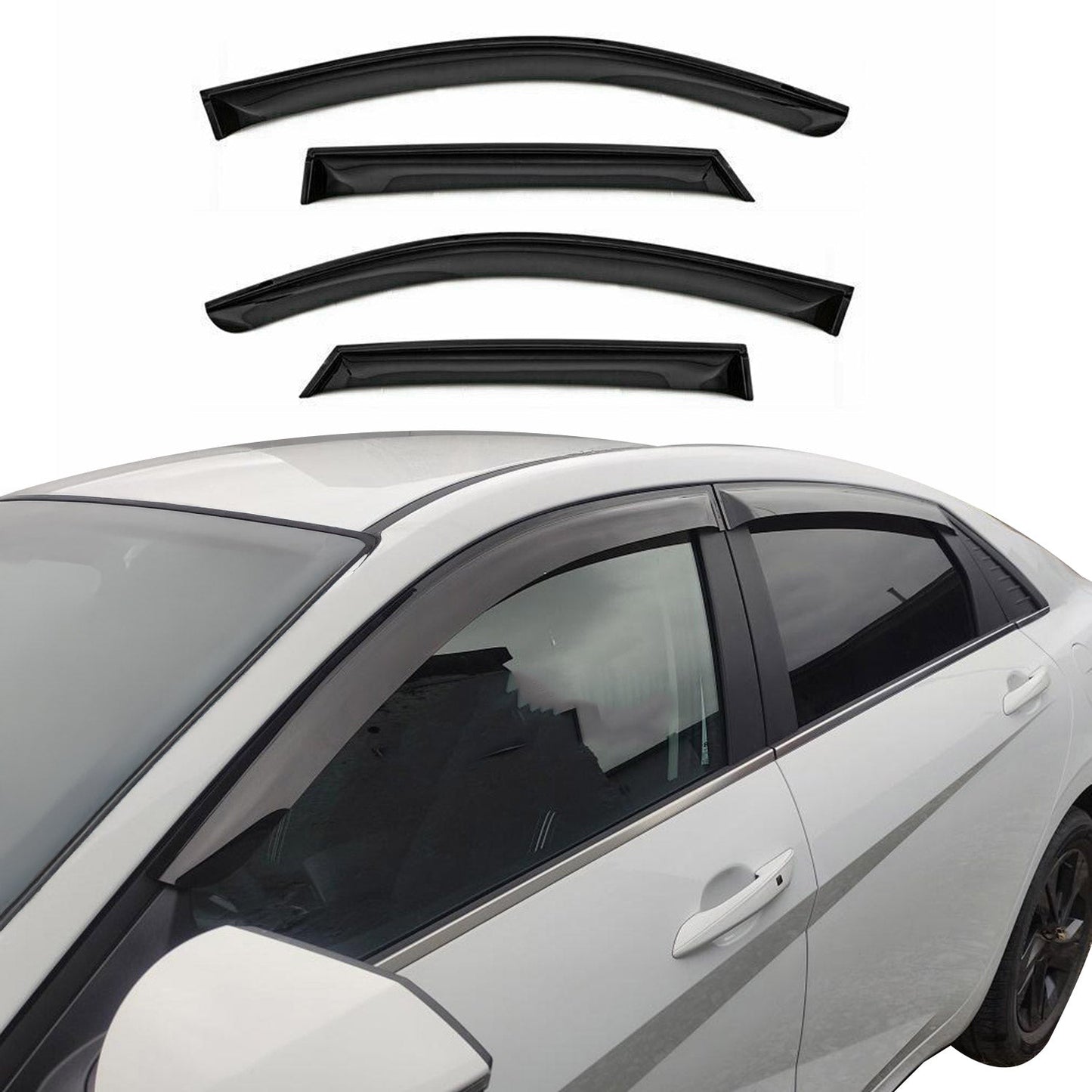 2014-2018 Mazda 3 Window Visor Vent Rain Deflector 4Pcs Smoke