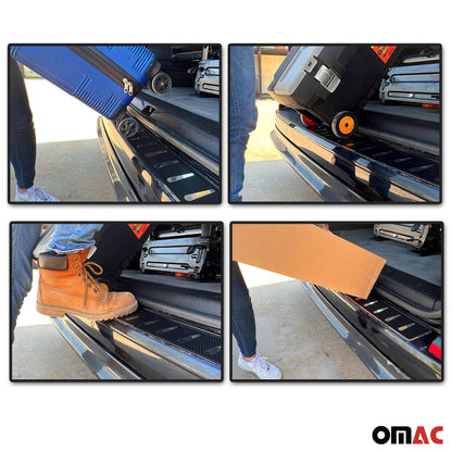 OMAC Rear Bumper Sill Cover Guard for Subaru Outback 2015-2019 Steel Carbon Foiled 6804093FCF