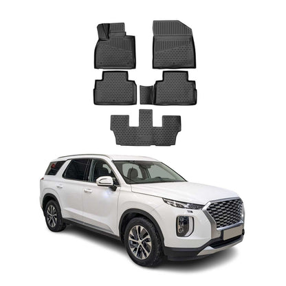 2020-2025 Hyundai Palisade Floor Mats Liners Full Set All Weather 8 Seats