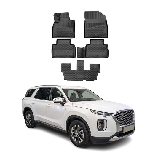2020-2025 Hyundai Palisade Floor Mats Liners Full Set All Weather 8 Seats