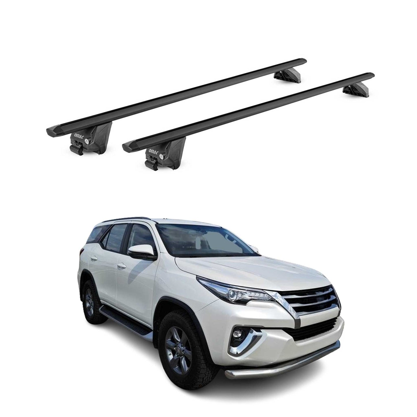 2015-2023 Toyota Fortuner Roof Rack Cross Bars Black Luggage Carrier 2 Pcs