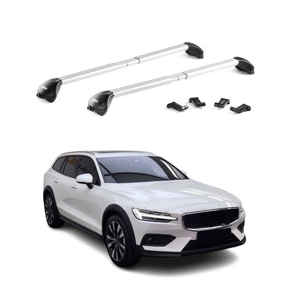 2020-2024 Volvo V60 Cross Country Roof Rack Cross Bars Silver Luggage Carrier 2x