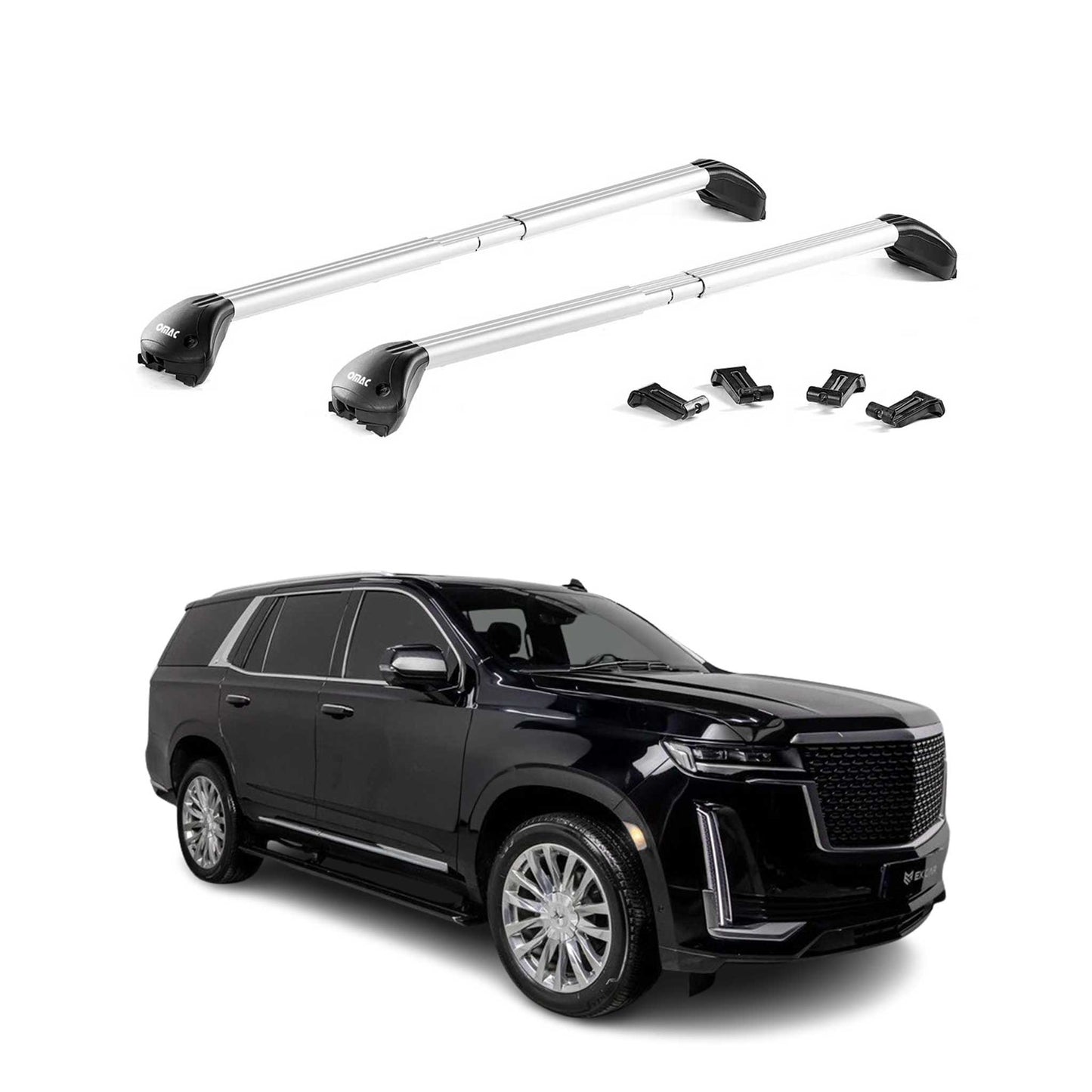 2021-2025 Cadillac Escalade / ESV Roof Rack Cross Bars Black Carrier 2 Pcs