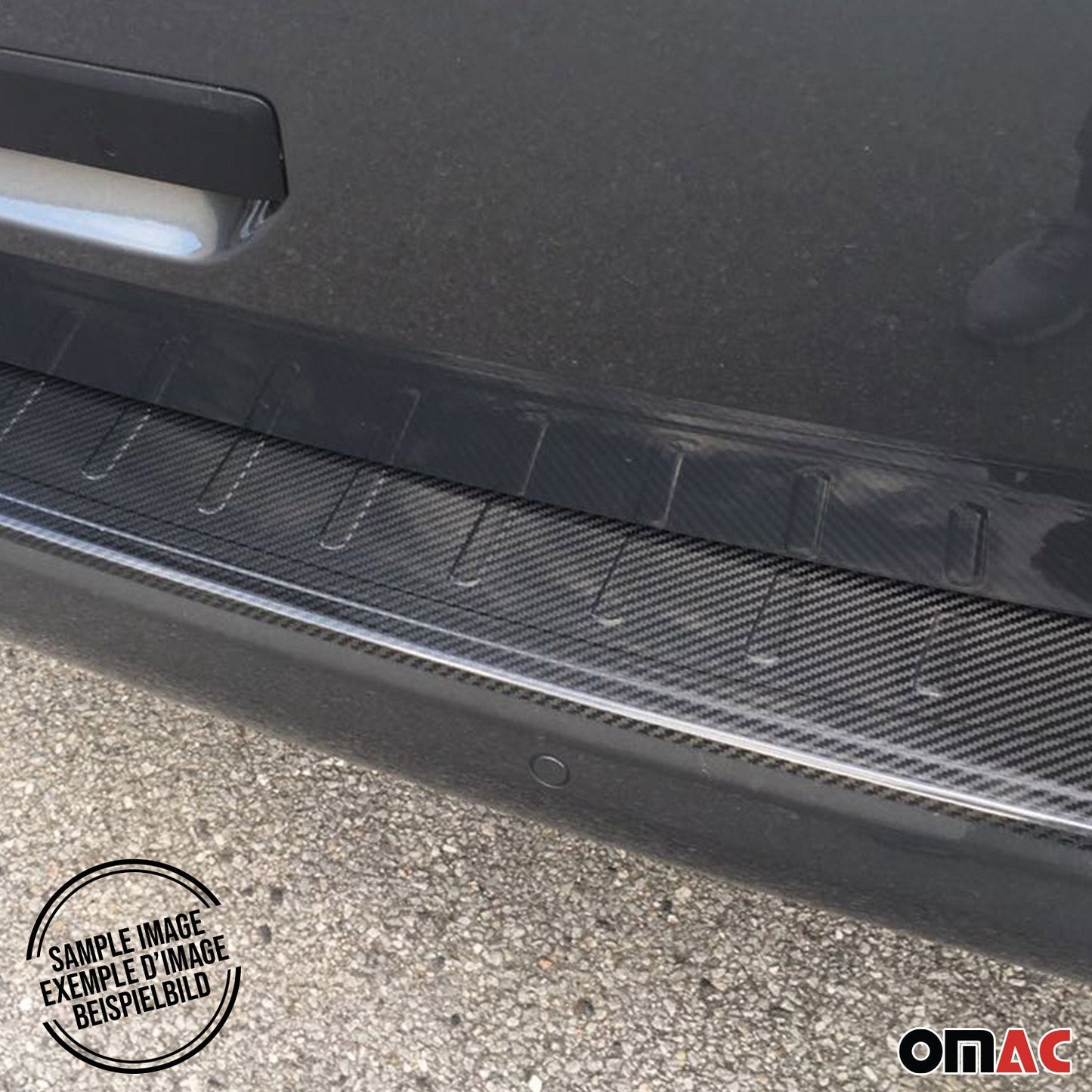 OMAC Rear Bumper Sill Cover Protector for VW T5 Transporter 2003-2015 Carbon Fiber 7522095C
