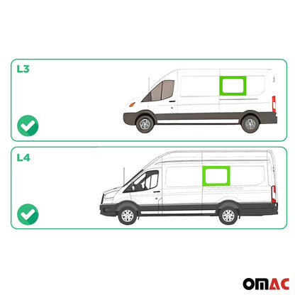 2015-2024 Ford Transit Window Glass Mid-High Roof Left Side Mittle L3 L4 Black