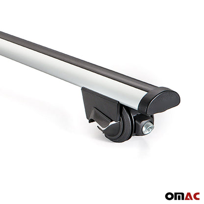 OMAC Roof Rack Cross Bars Lockable for Fiat Sedici 2006-2014 Aluminium Silver 2Pcs U003888