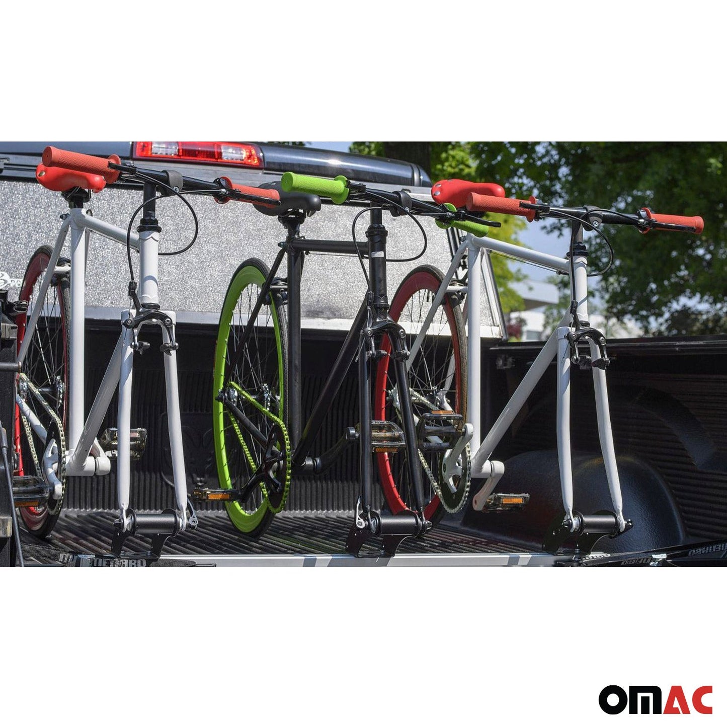 OMAC 3 Bike Carrier Racks Interior Cargo Trunk Mount for Nissan Frontier Aluminium U026060