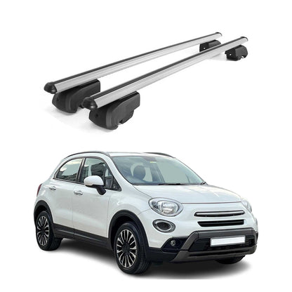 2016-2023 Fiat 500X Trekking Roof Rack Cross Bars Silver