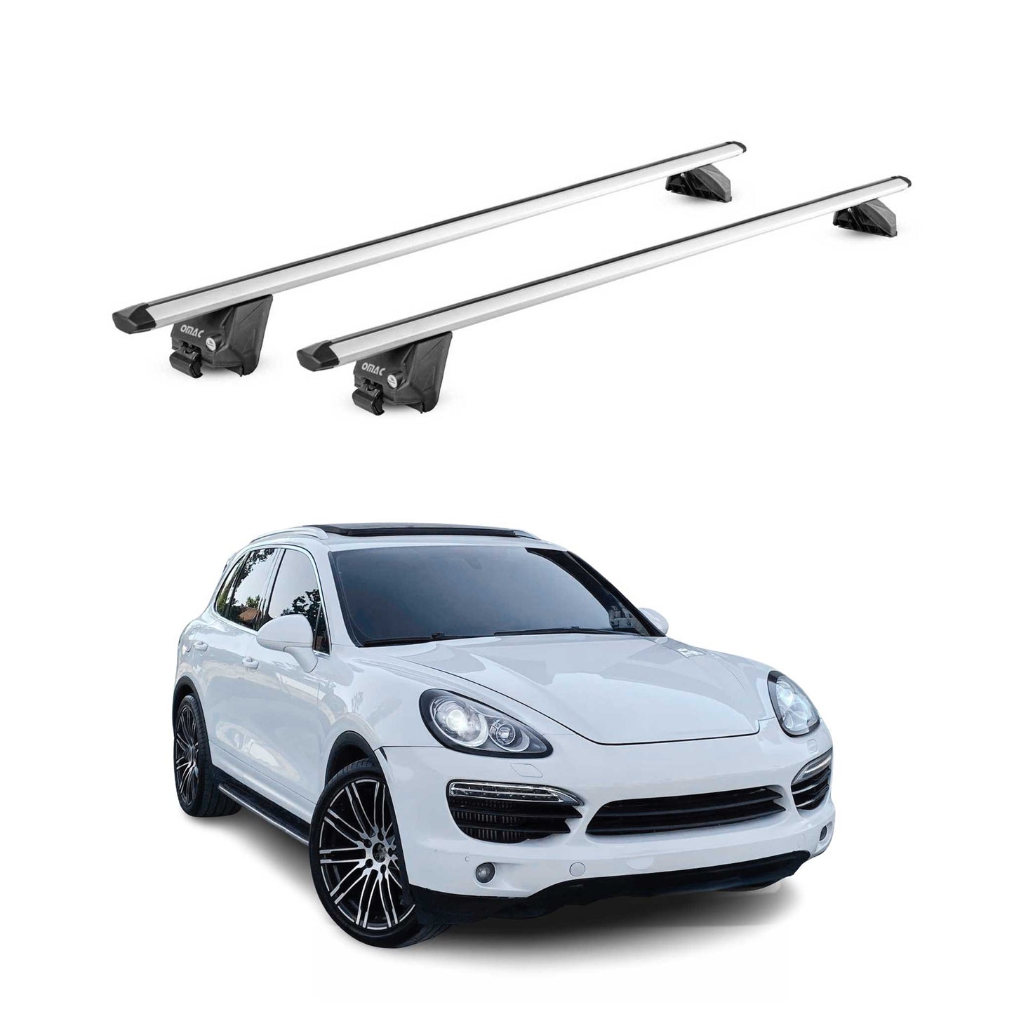 2015-2025 Porsche Macan Roof Rack Cross Bars Silver