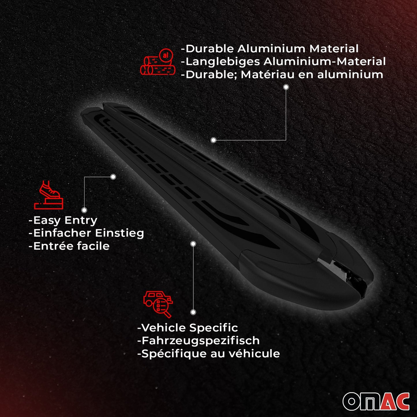 2011-2019 Ford Explorer Running Boards Side Steps Black