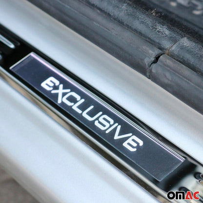 OMAC Door Sill Scuff Plate Illuminated for Fiat 500L 500X Exclusive Steel Silver 4x U016562