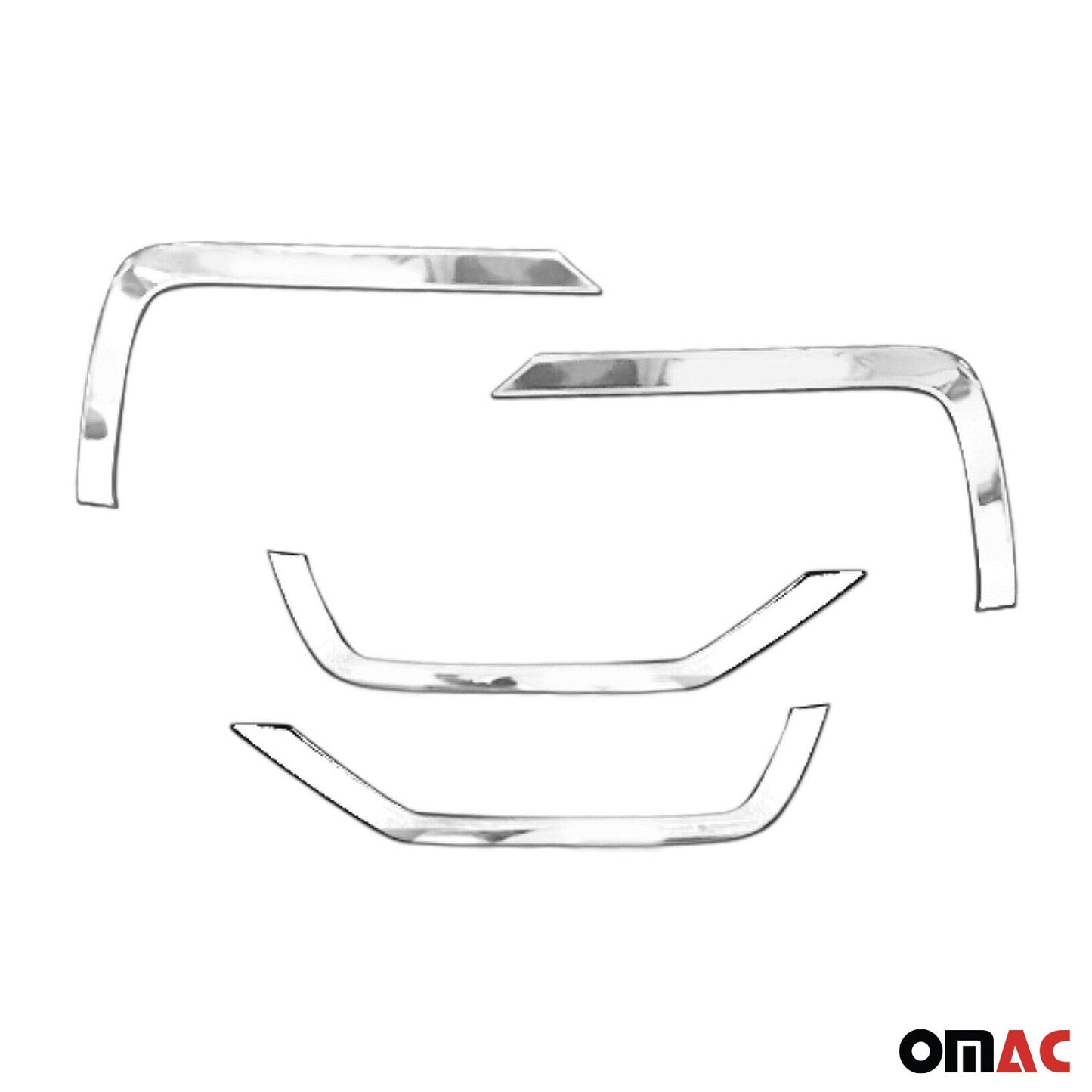 OMAC Fog Light Lamp Bezel Cover for Ford Transit 350 2015-2020 Steel Silver 2 Pcs U005946