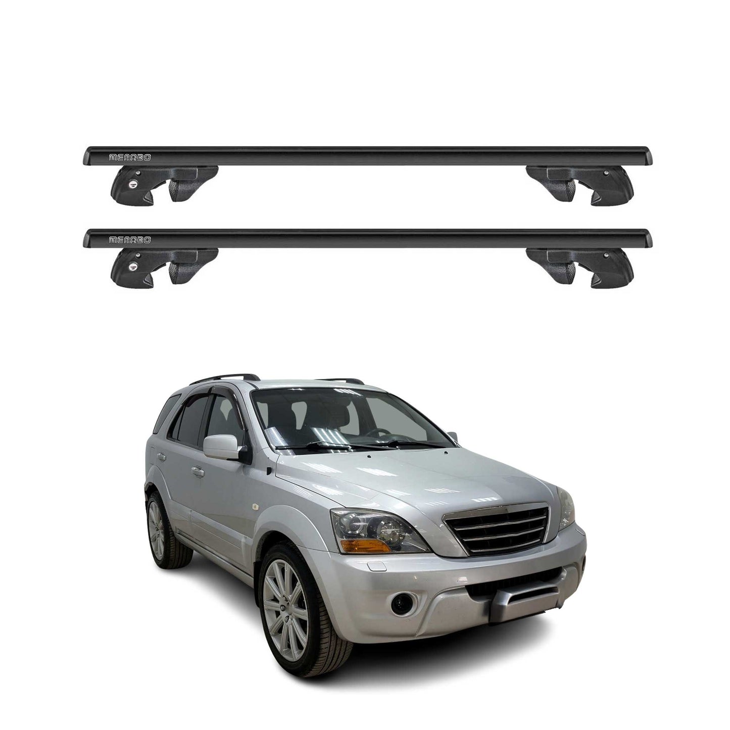 2003-2009 Kia Sorento Roof Rack Cross Bars Black