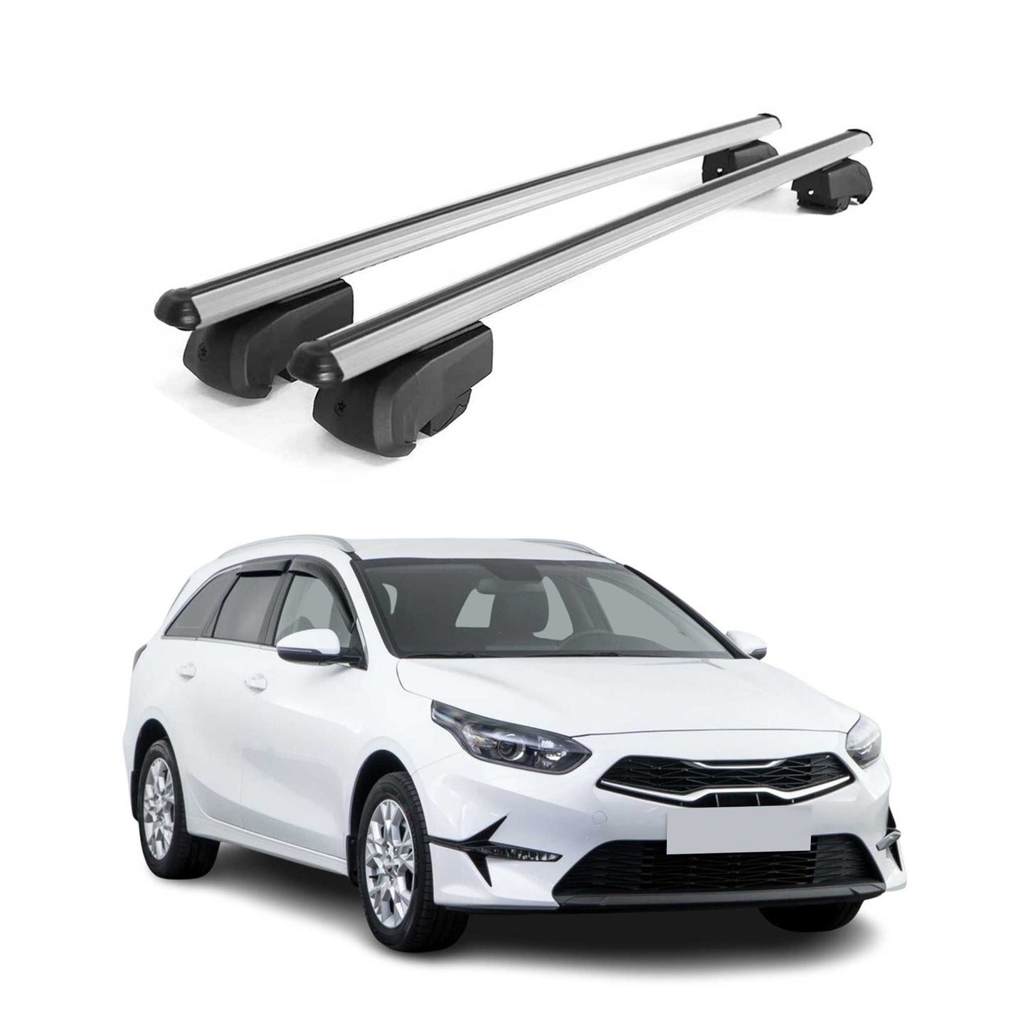 2018-2025 Kia Cee'd Sportswagon Roof Rack Cross Bars Silver