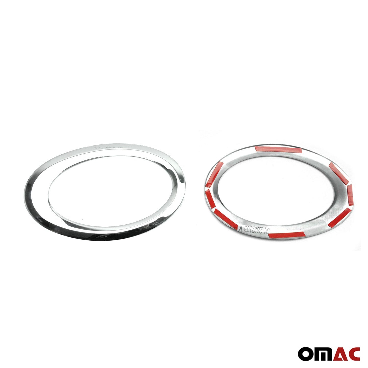 OMAC Fog Light Lamp Bezel Cover for Ford Transit Connect 2014-2019 Steel Silver 2 Pcs 2627103
