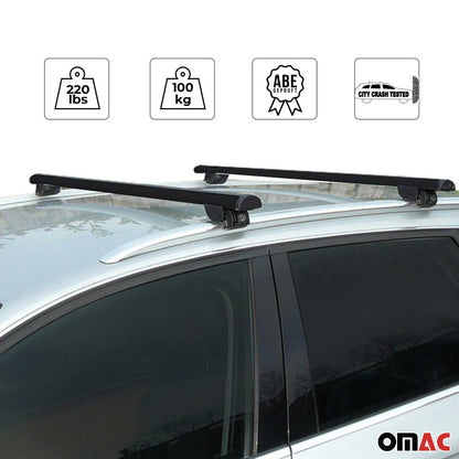 2011-2019 Land Rover Range Rover Evoque Roof Rack Cross Bars Luggage Lbs Black 2 Pcs