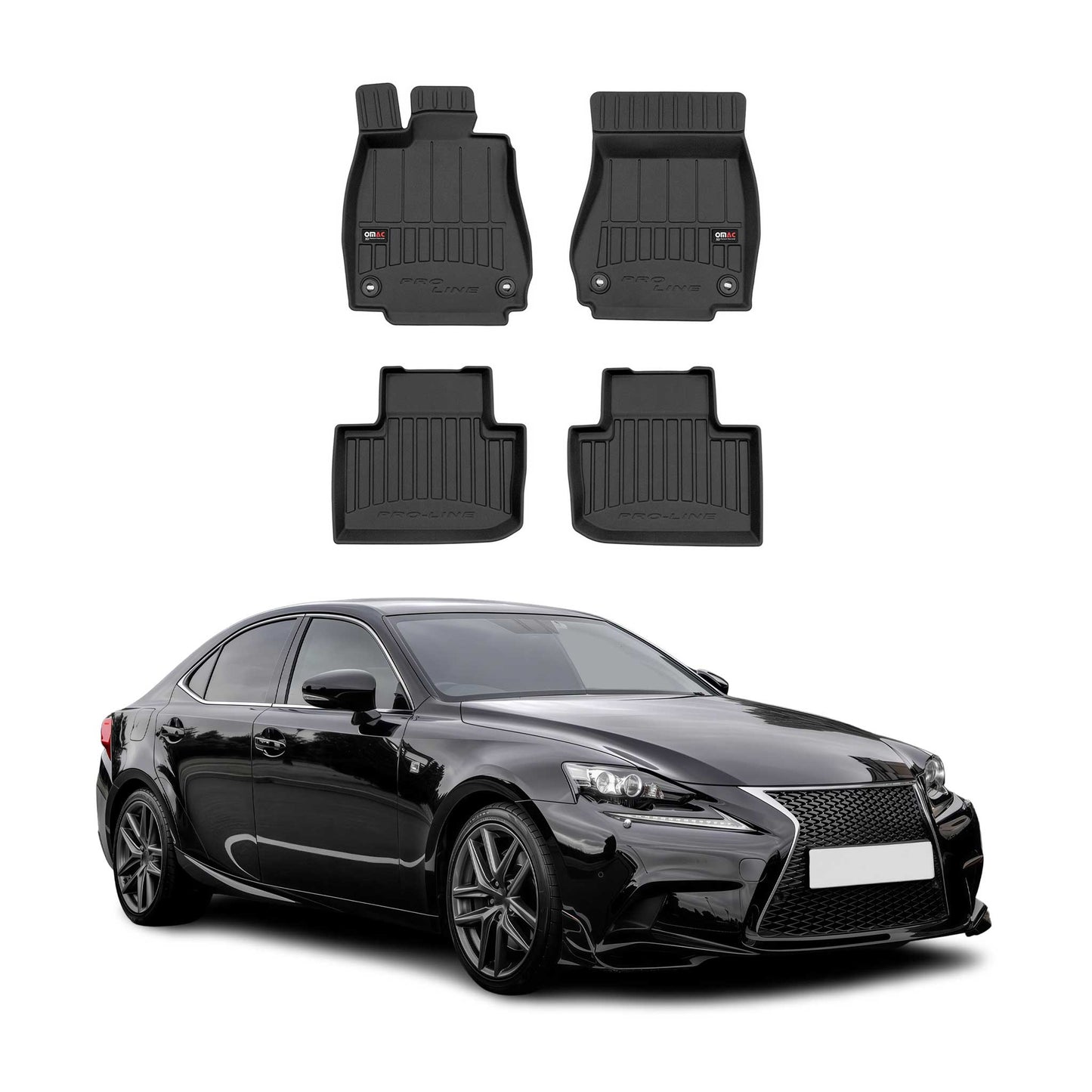 2014-2024 Lexus IS Sedan Premium Floor Mats Liners Full Set All Weather Heavy Duty