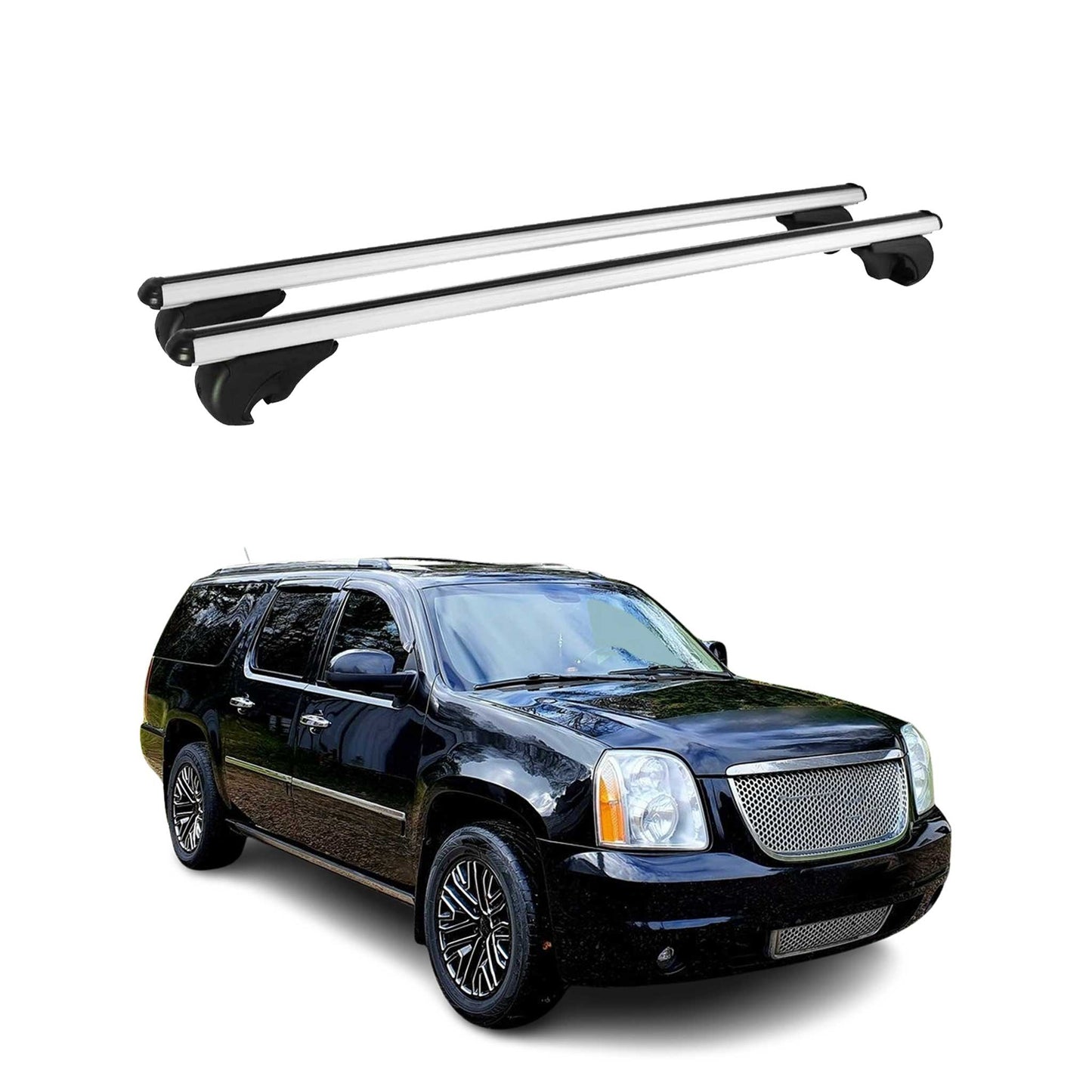 2000-2014 GMC Yukon XL 1500 Roof Rack Cross Bars Silver