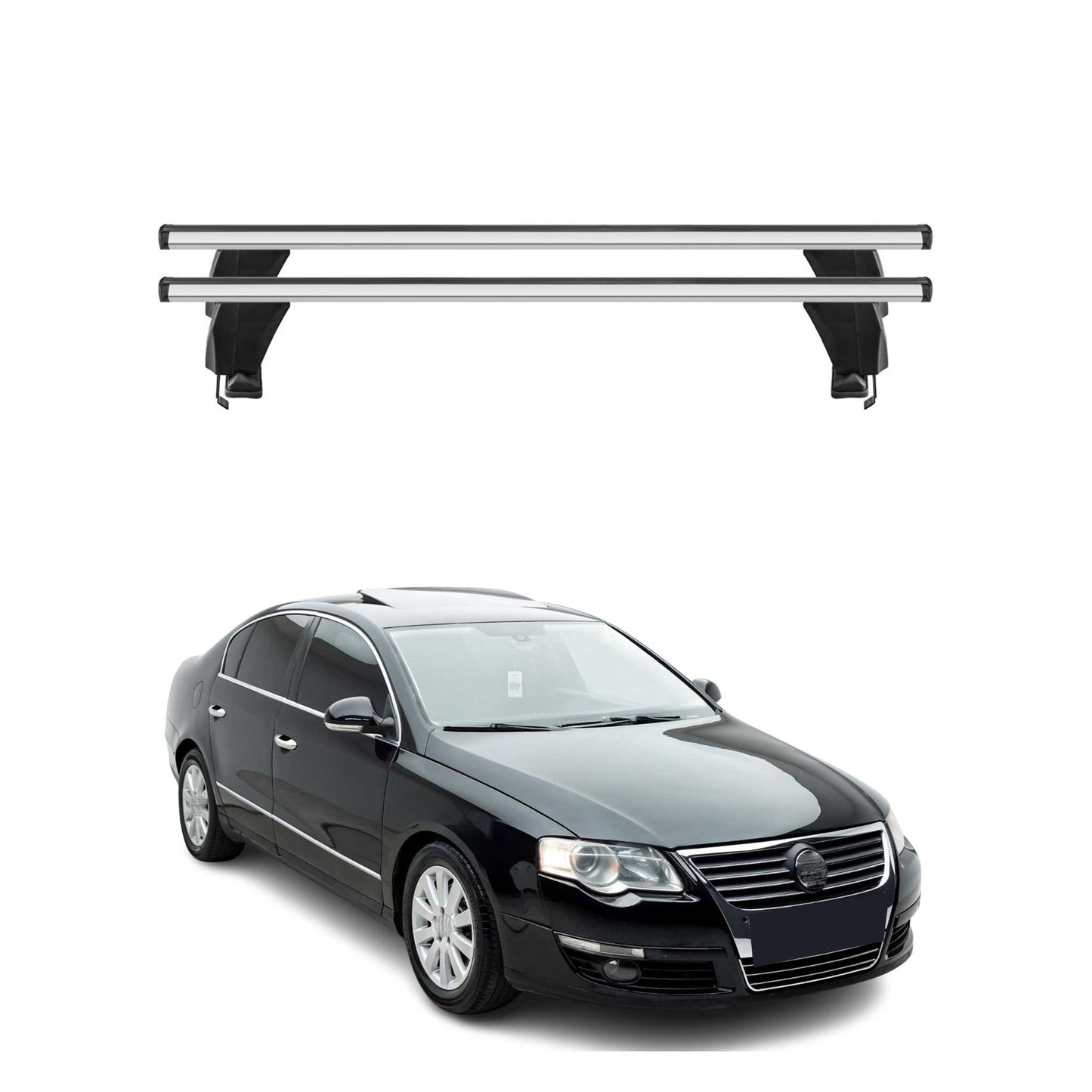2006-2010 VW Passat B6 Sedan Roof Rack Cross Bars Silver