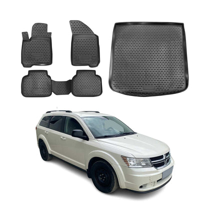 2009-2011 Dodge Journey Floor Mats & Cargo Liner Full Set All Weather Black