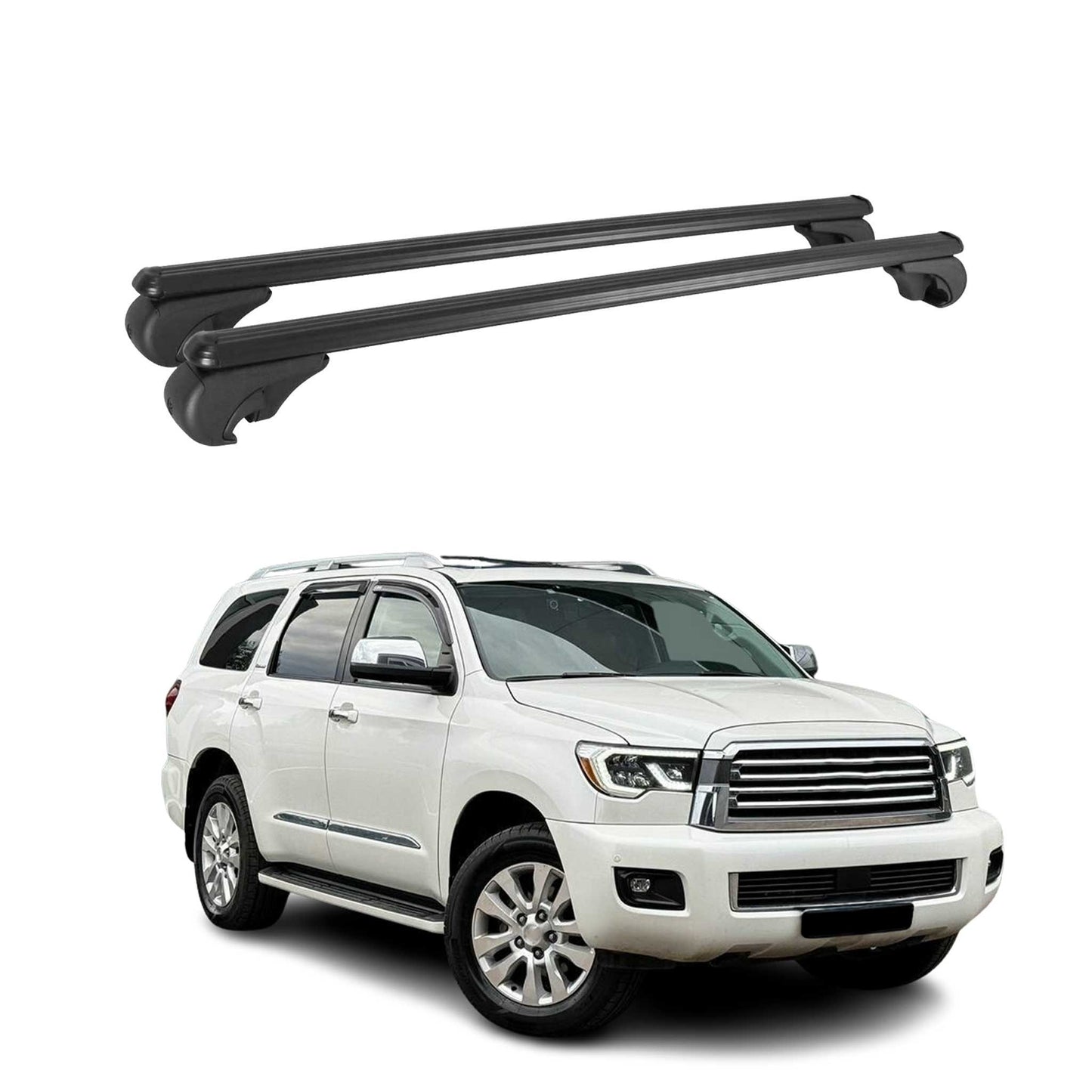 2008-2022 Toyota Sequoia Roof Rack Cross Bars Black