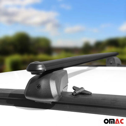 OMAC Lockable Roof Rack Cross Bars Luggage Carrier for Genesis GV60 2023-2024 Black G003005