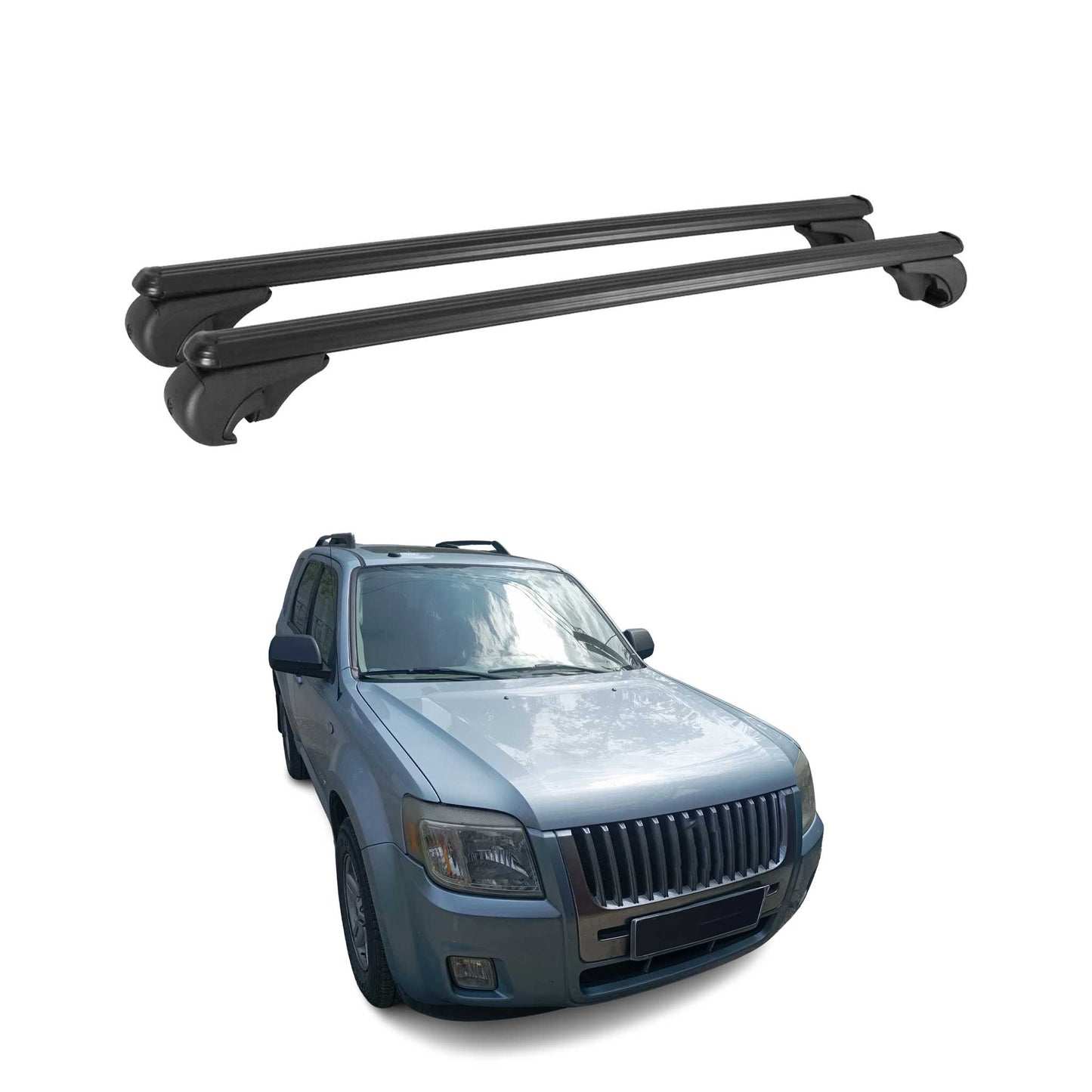 2008-2011 Mercury Mariner Roof Rack Cross Bars Black