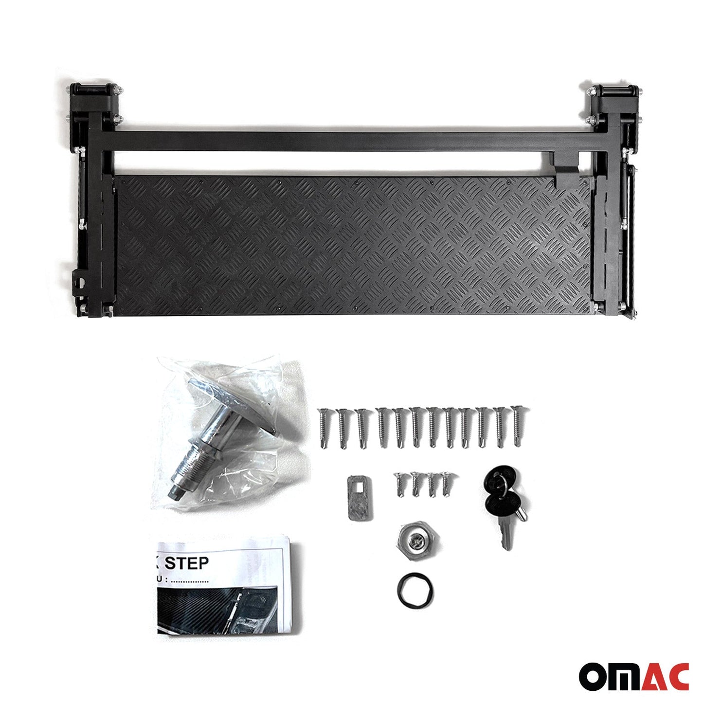 OMAC Foldable Tailgate Step for Pickup Adjustable Trunk Lid Truck Bed Step 96FTS001